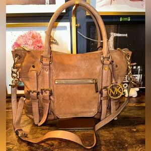 Michael Kors McGraw Genuine Leather Satchel / Shoulder Bag – Brown